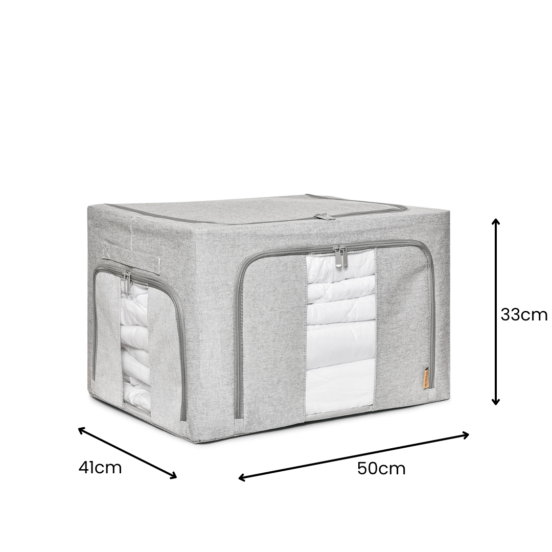 FoldAway Linen Storage Box - Pebble Grey