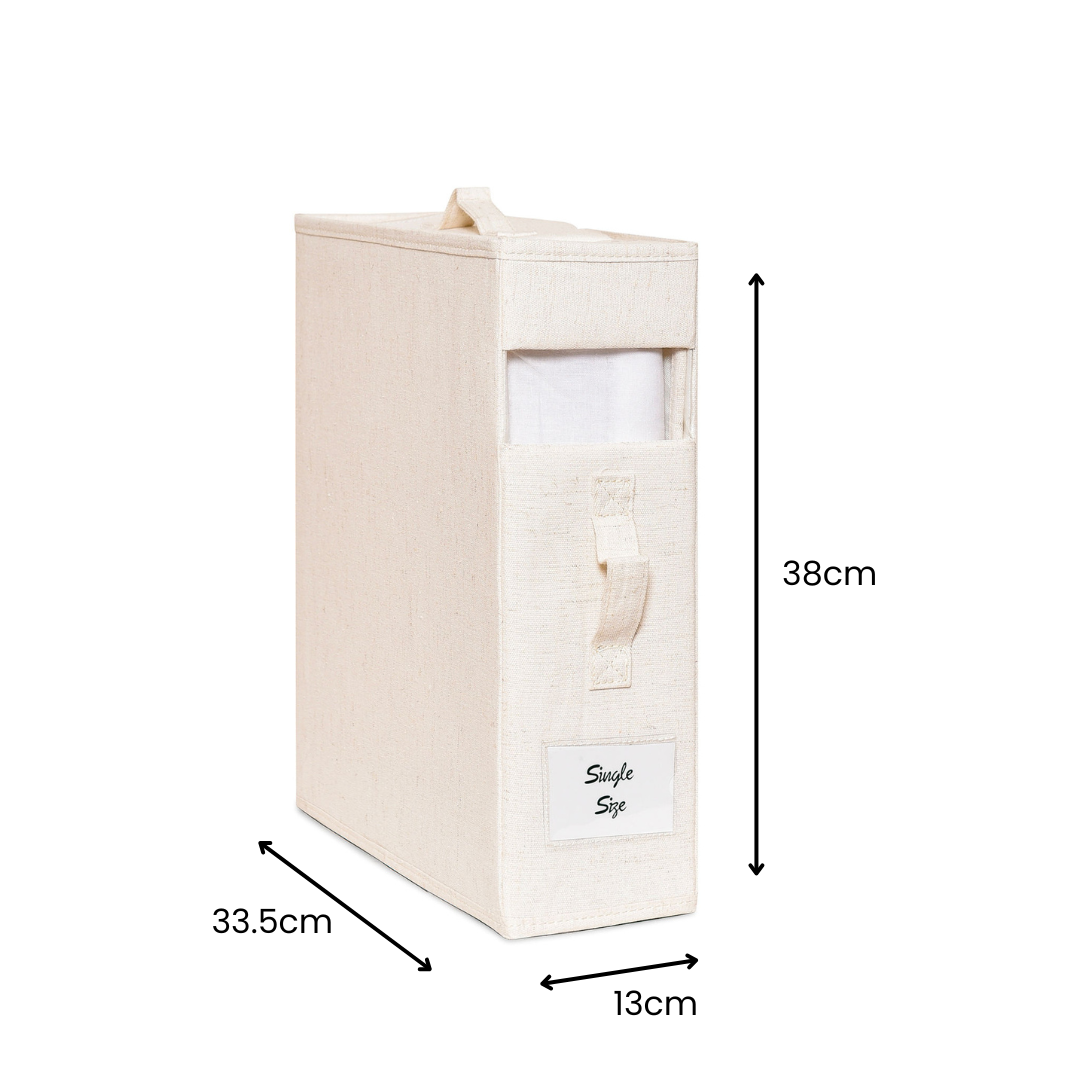 SlimFold Collapsible Linen Storage Box 2 Set - Beige