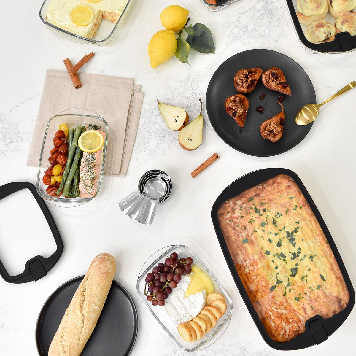 Glass Baking Dish - 3 Set - Black