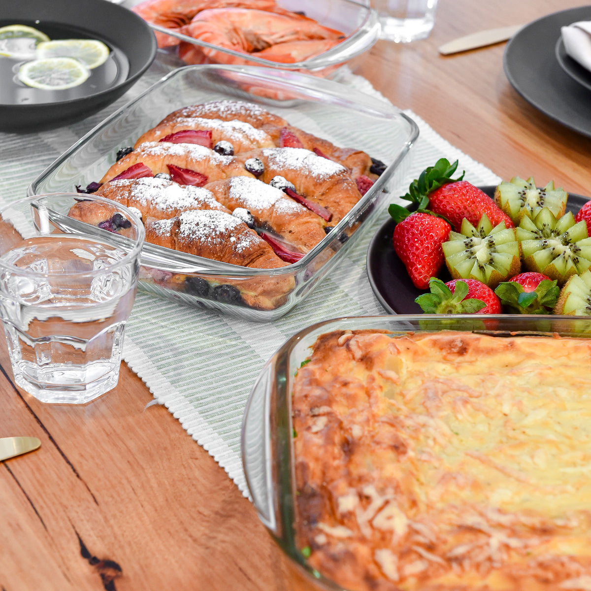 Glass Baking Dish - 3 Set - Black