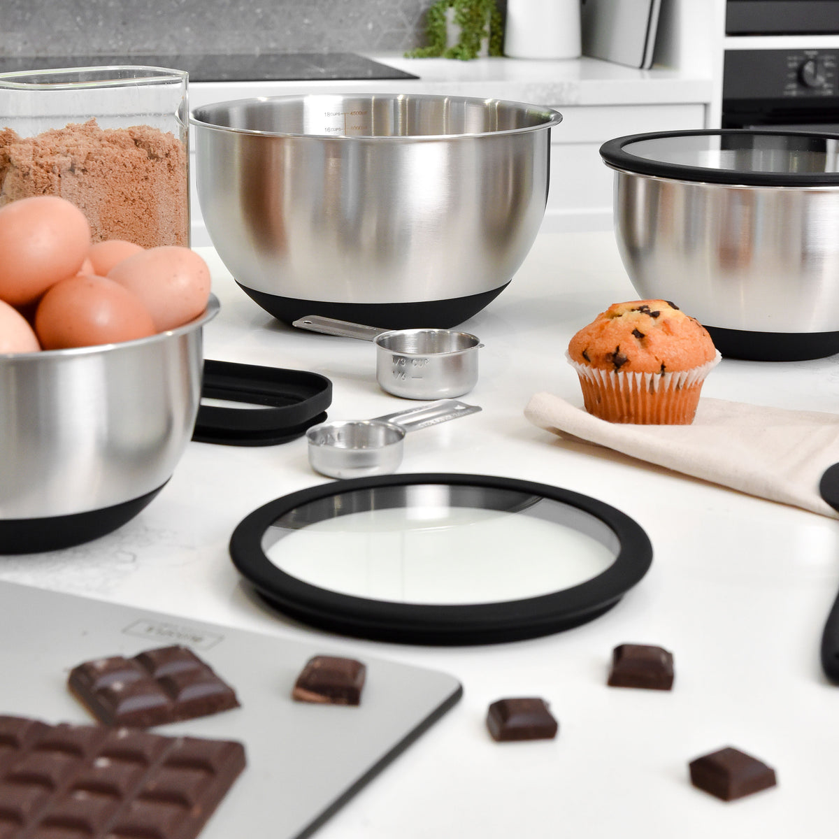 Stainless Steel Mixing Bowl Set - Black