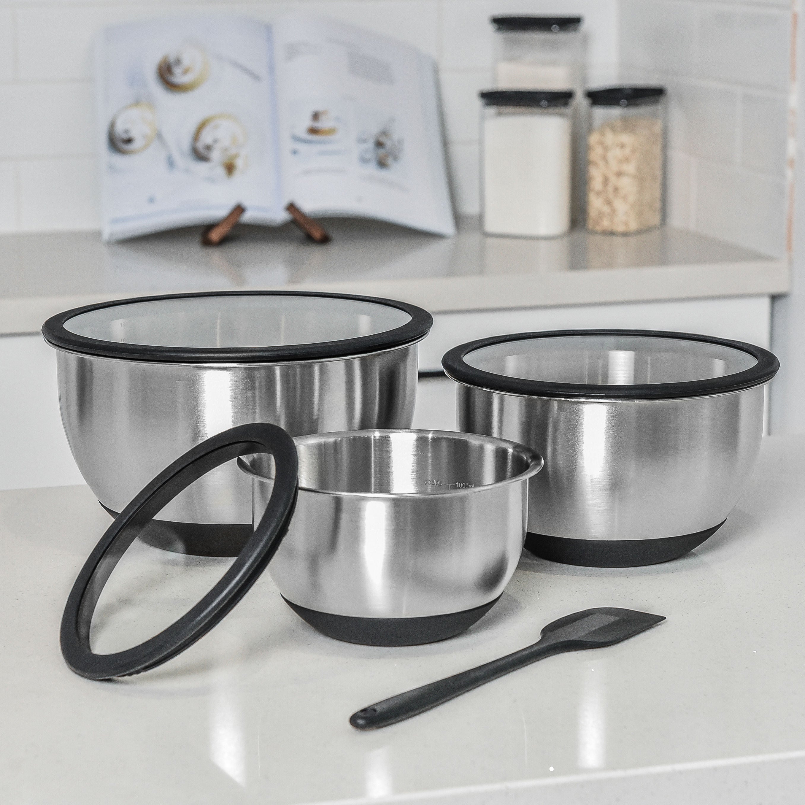 Stainless Steel Mixing Bowl Set - Black