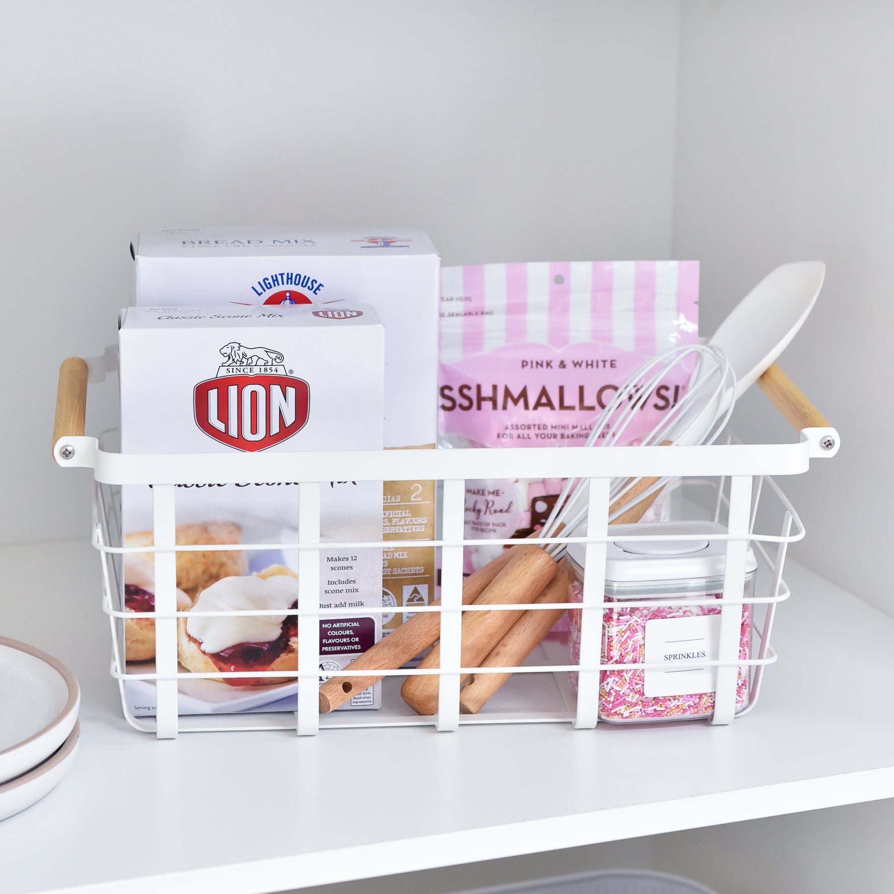 Metal Storage Basket - 6 Set White