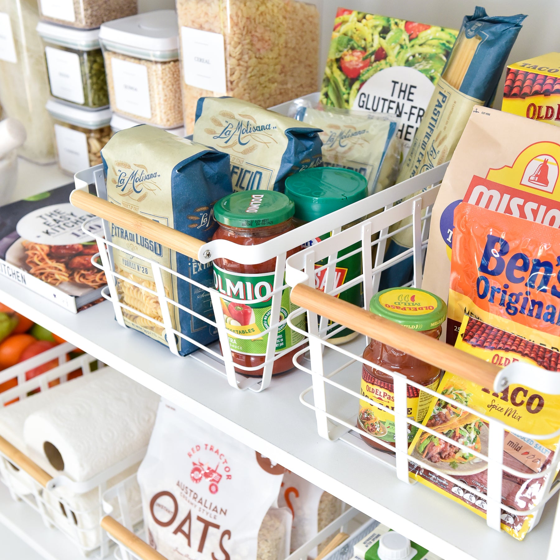 Metal Storage Basket - 6 Set White