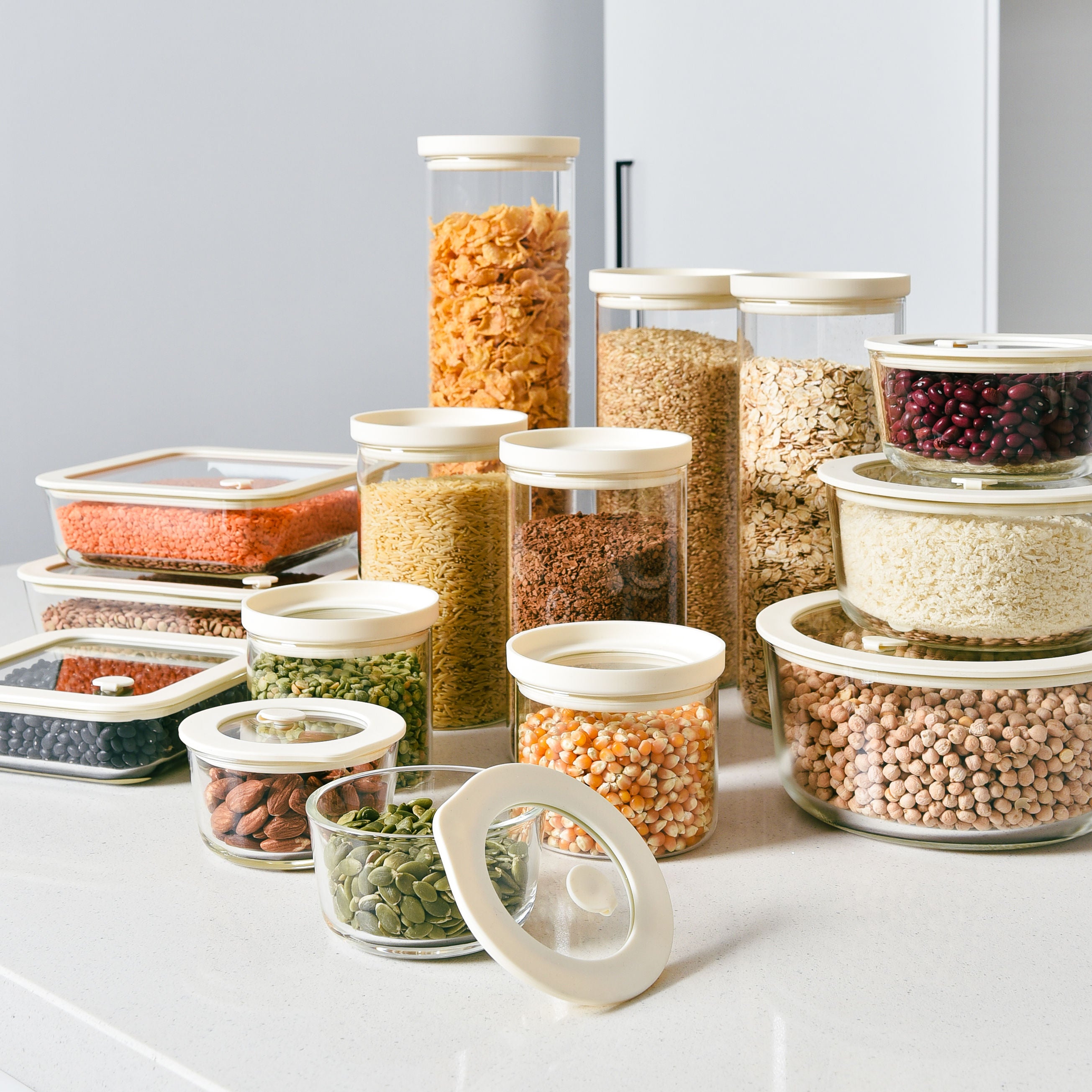 Glass Pantry Jar & Food Storage 15pc Set