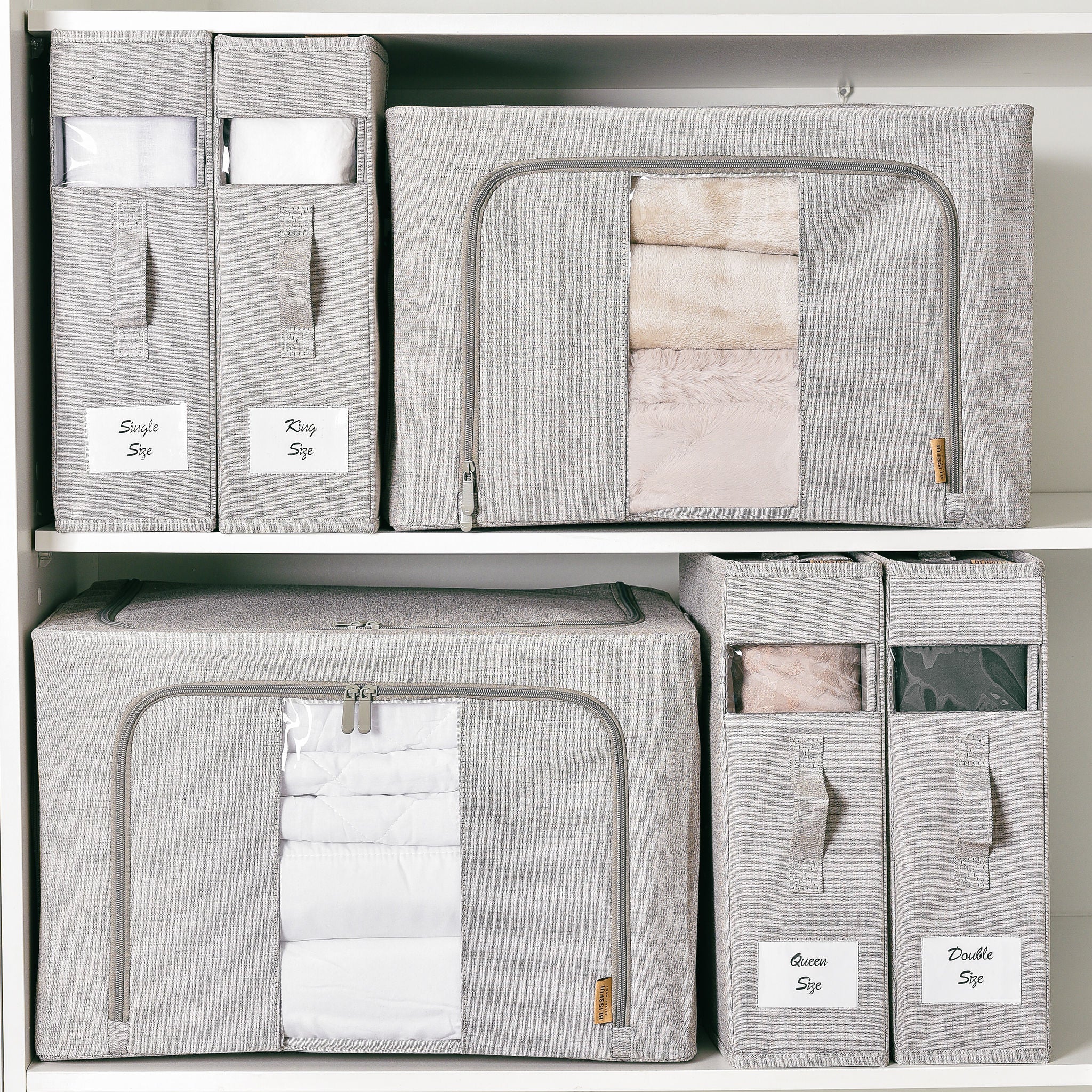 Linen Storage Box 6 Set - Pebble Grey