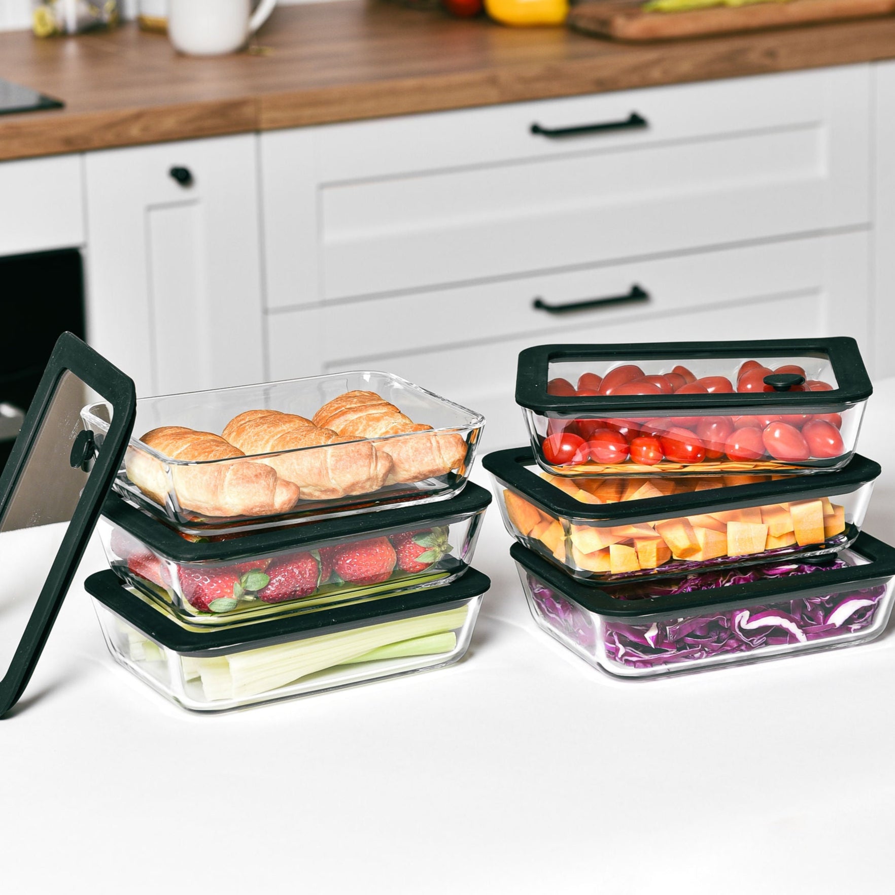 Glass Food Storage Container 700ml - 6 Set