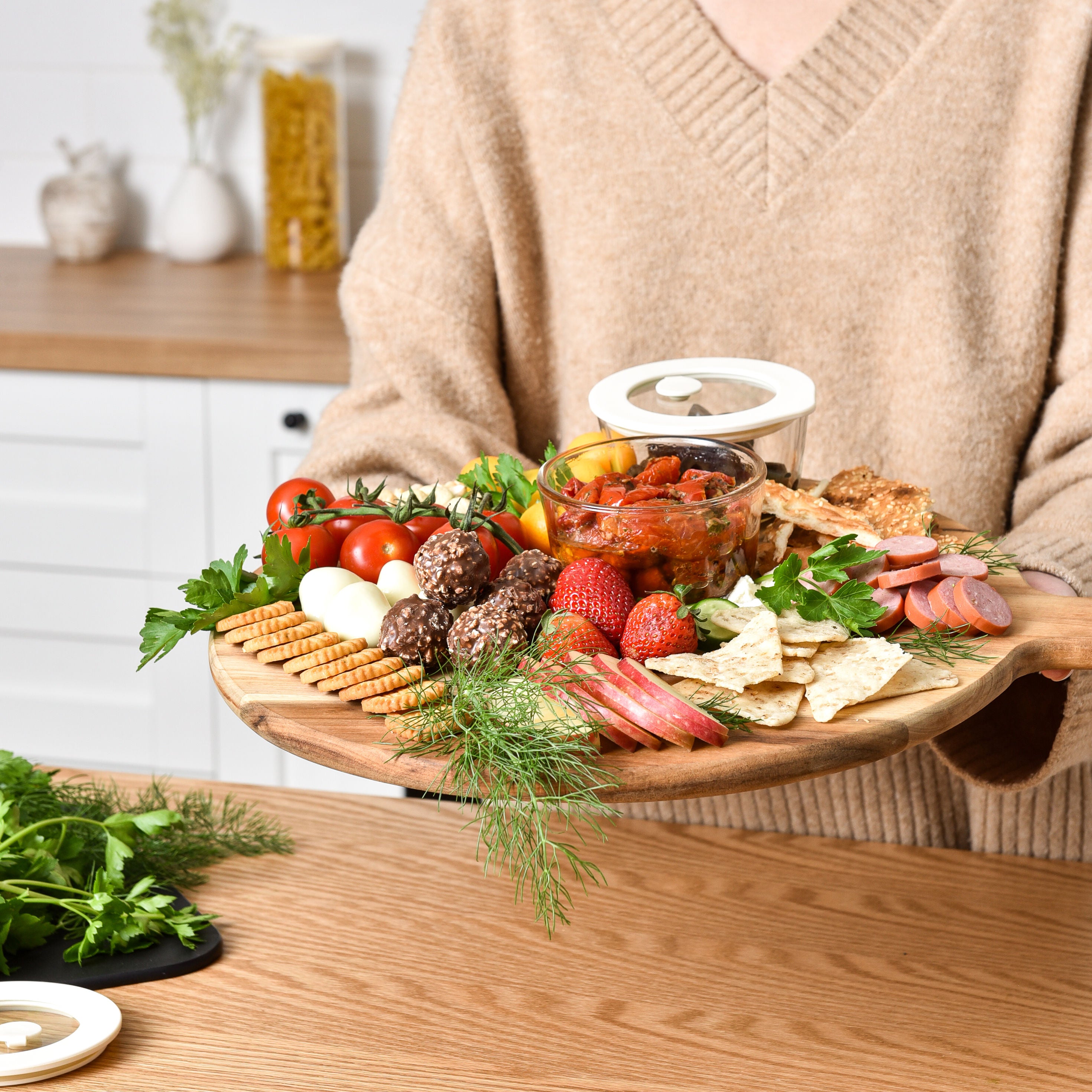 Meal Prep Glass Food Storage Containers - Round 12 Set - Cream