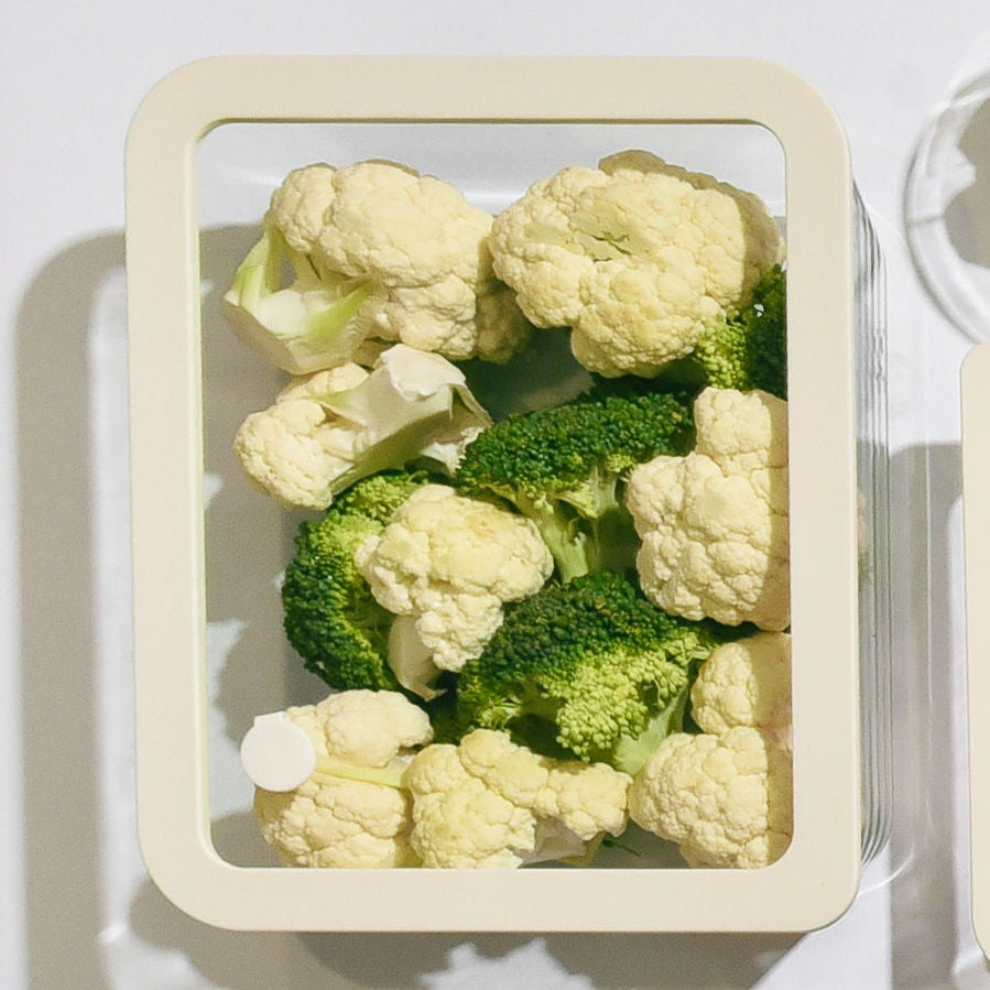 Glass Food Storage Container 2600ml - Rectangle - Cream