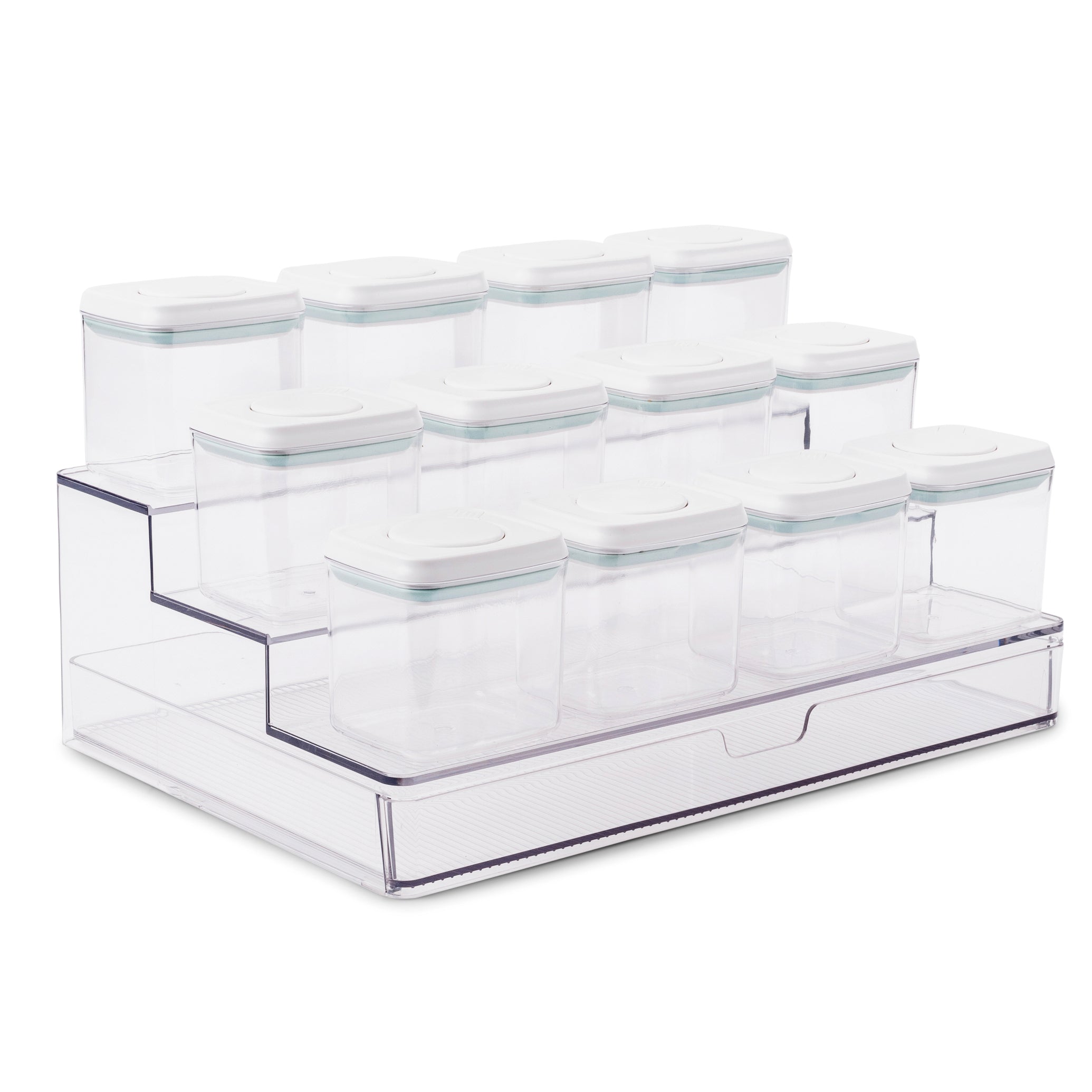 Push Top Spice Container Set - White Lid