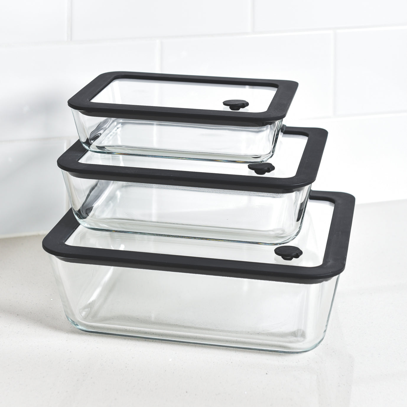 Glass Food Storage Containers - 3 Set