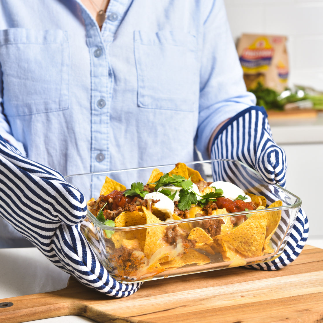 Glass Food Storage Containers - 3 Set Rectangle - Black