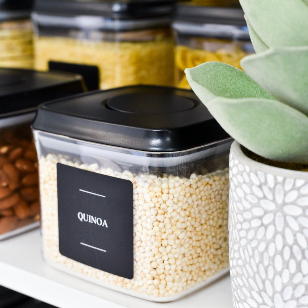 Push Top Pantry Container 850ml - Black Lid