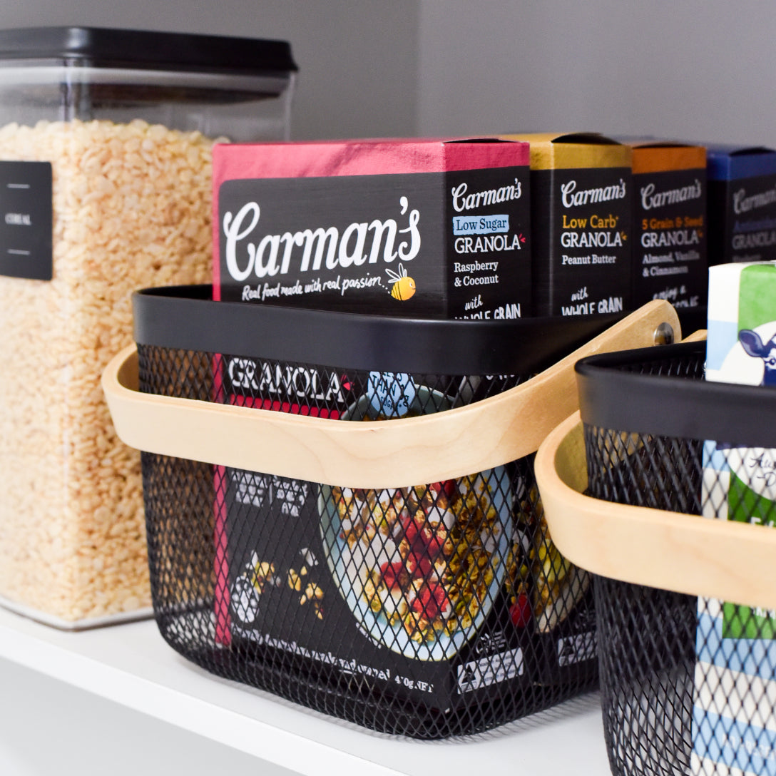 Mesh Storage Basket - 6 Set Black