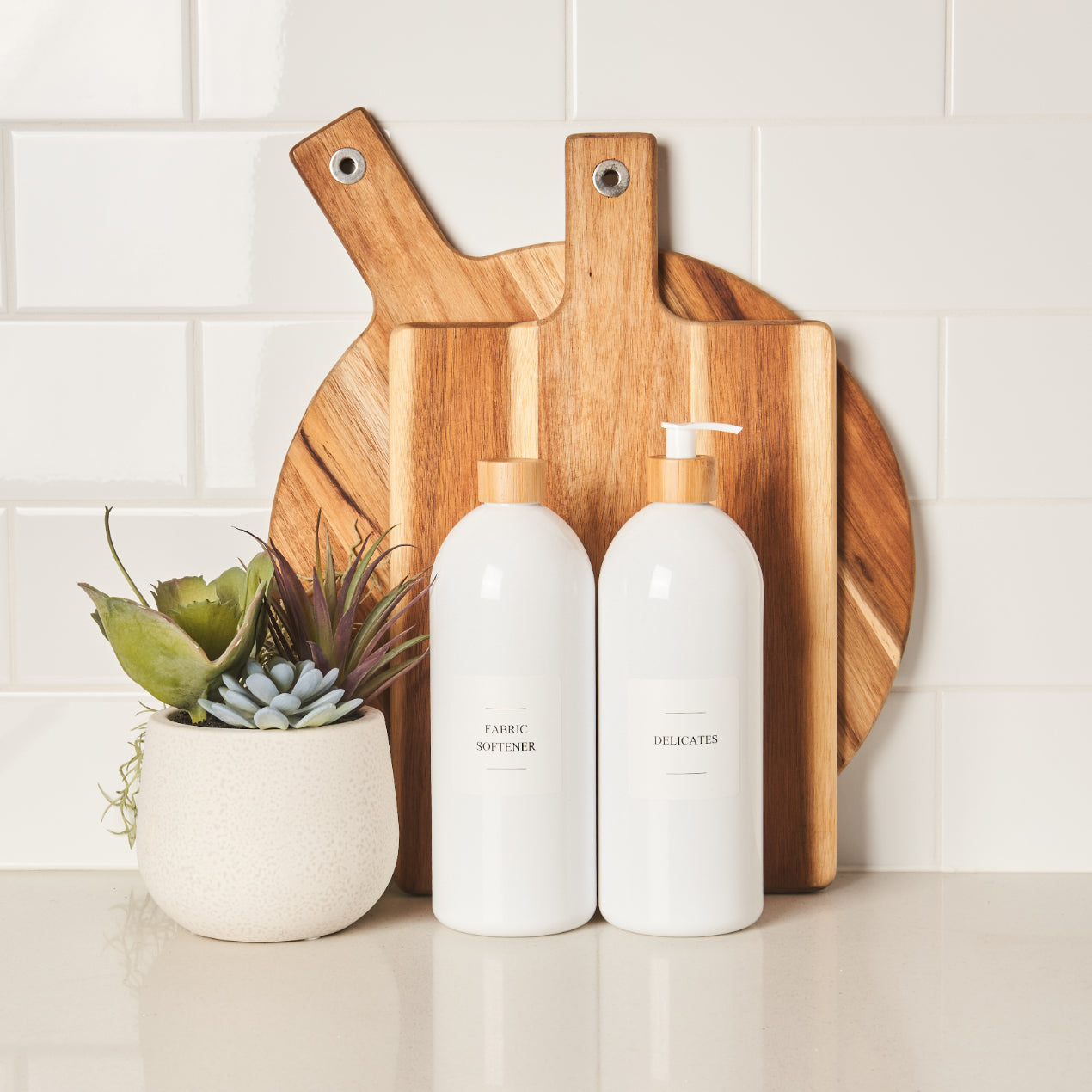 Bathroom, Laundry & Cleaning Sticker Set - 72 Stickers - White