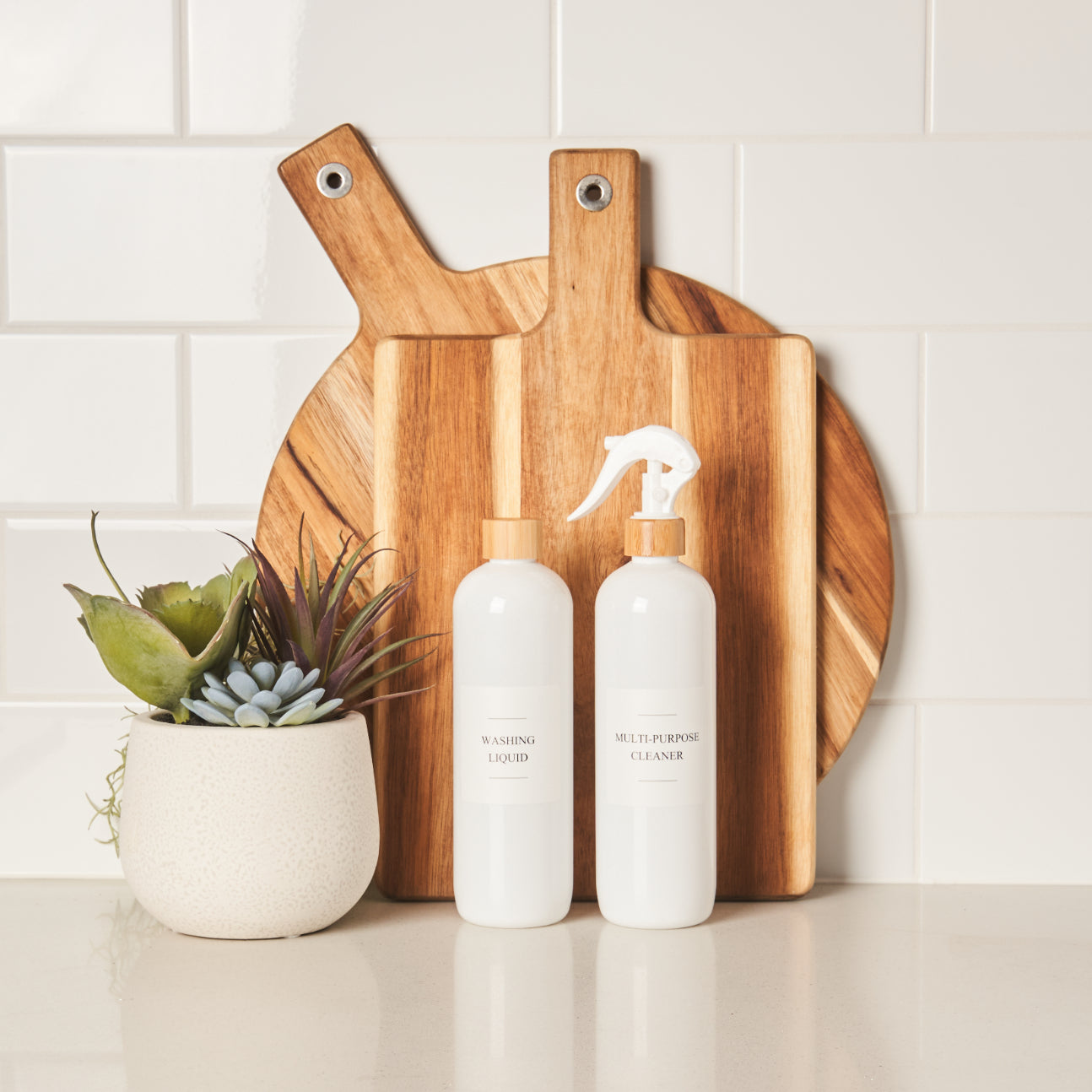 Bathroom, Laundry & Cleaning Sticker Set - 72 Stickers - White