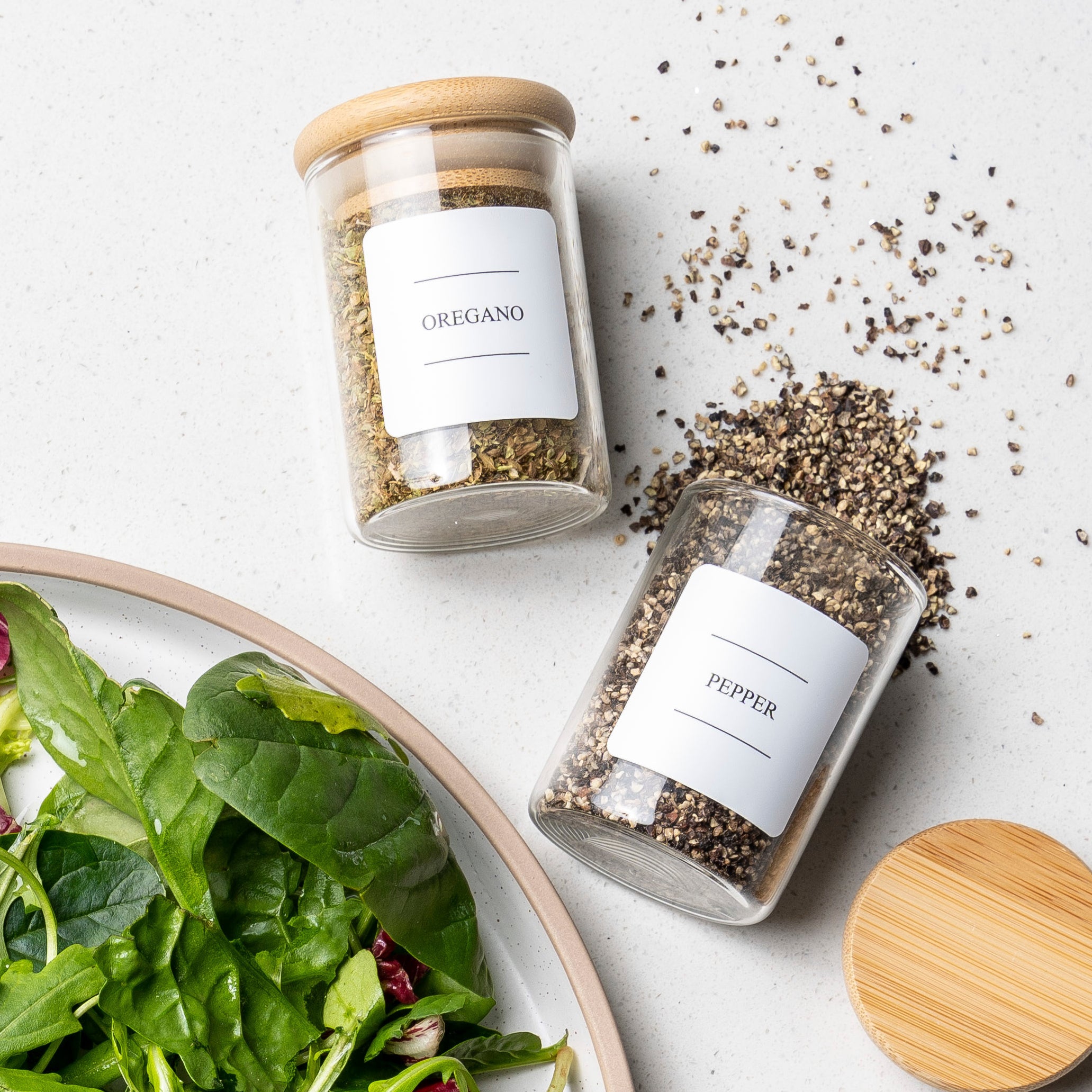 Essentials Spice Sticker Set - 44 Stickers - White