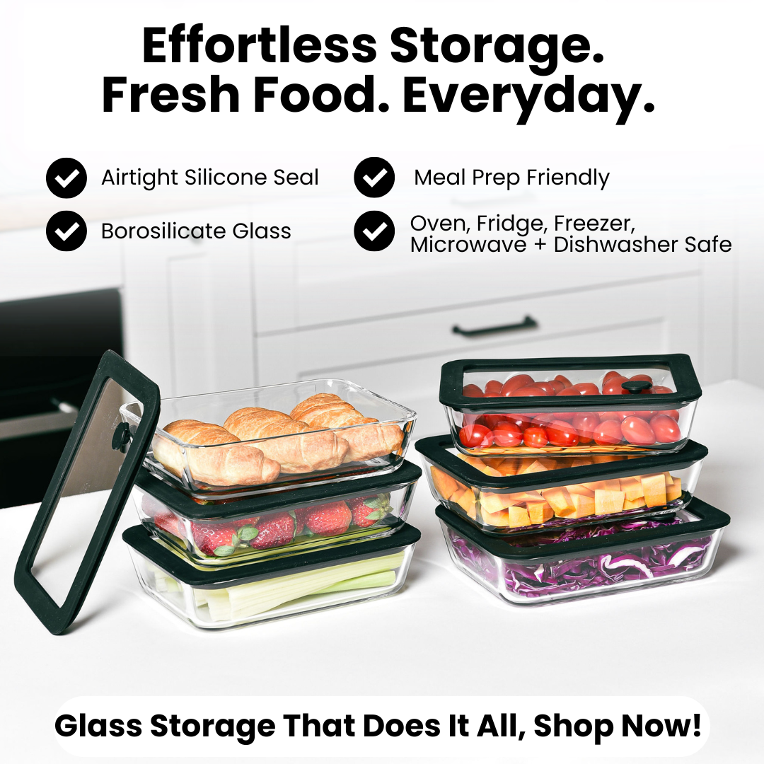Glass Food Storage Container 700ml - 6 Set