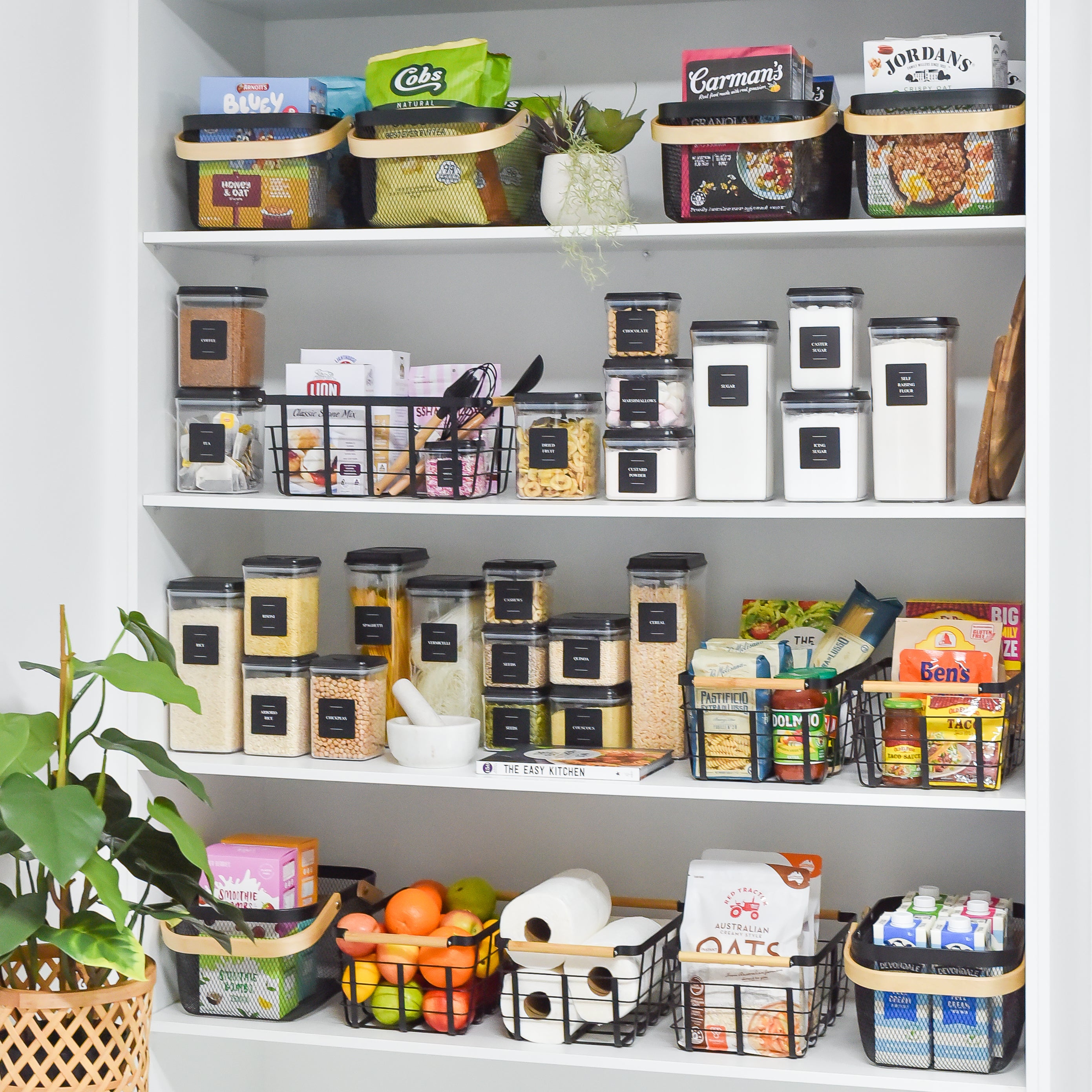 Essentials Pantry Sticker Set - 48 Stickers - Black