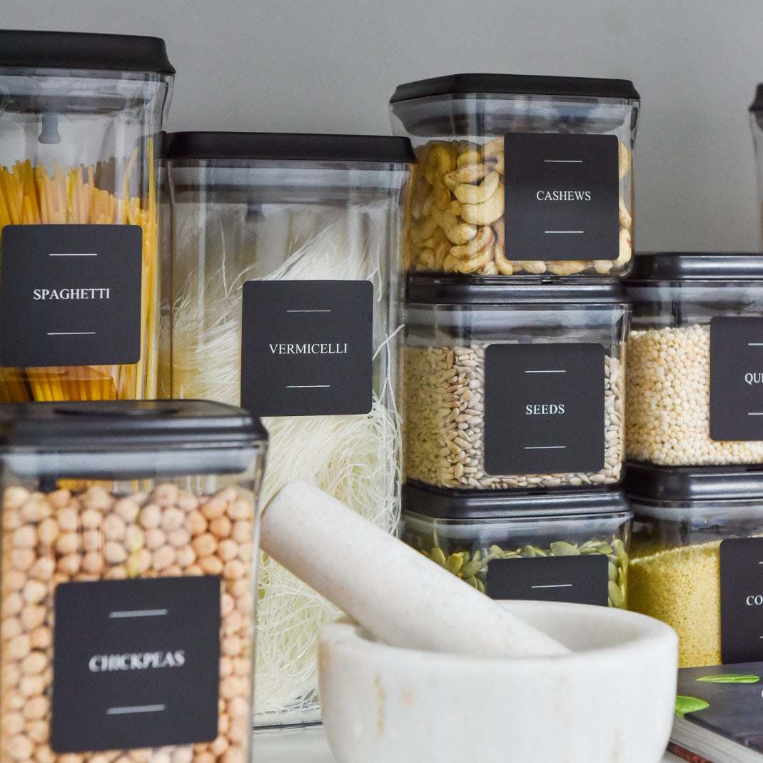 Push Top Pantry Container 500ml - Black Lid