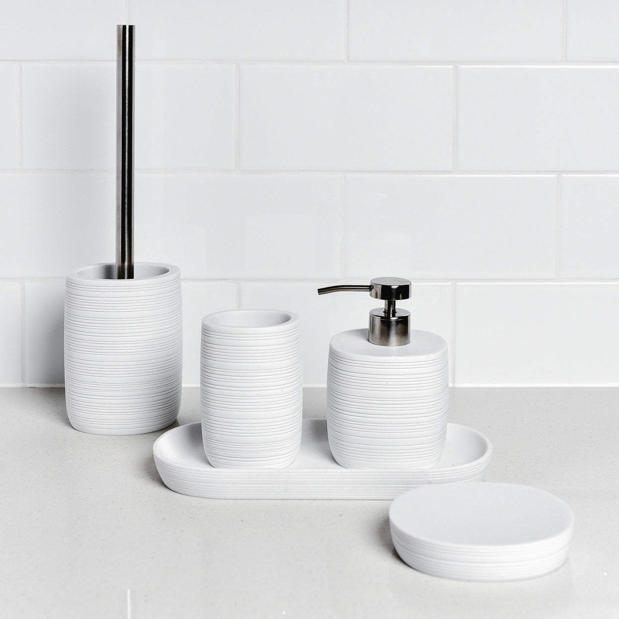 Zen 5pc Bathroom Set - White