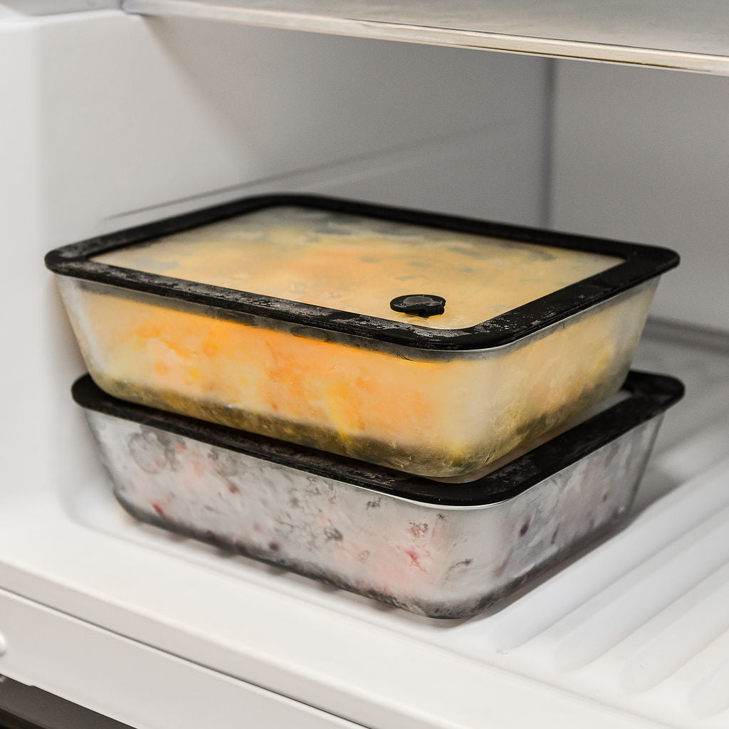 Meal Prep Glass Food Container - 10 Set Rectangle - Black