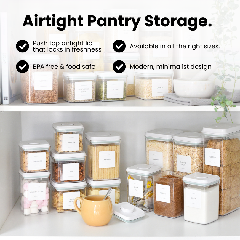 Push Top Pantry Container 5 Set - White Lid