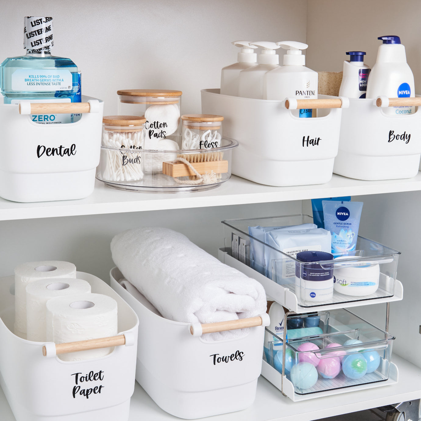 Storage Tub w/ Wooden Handle - Medium