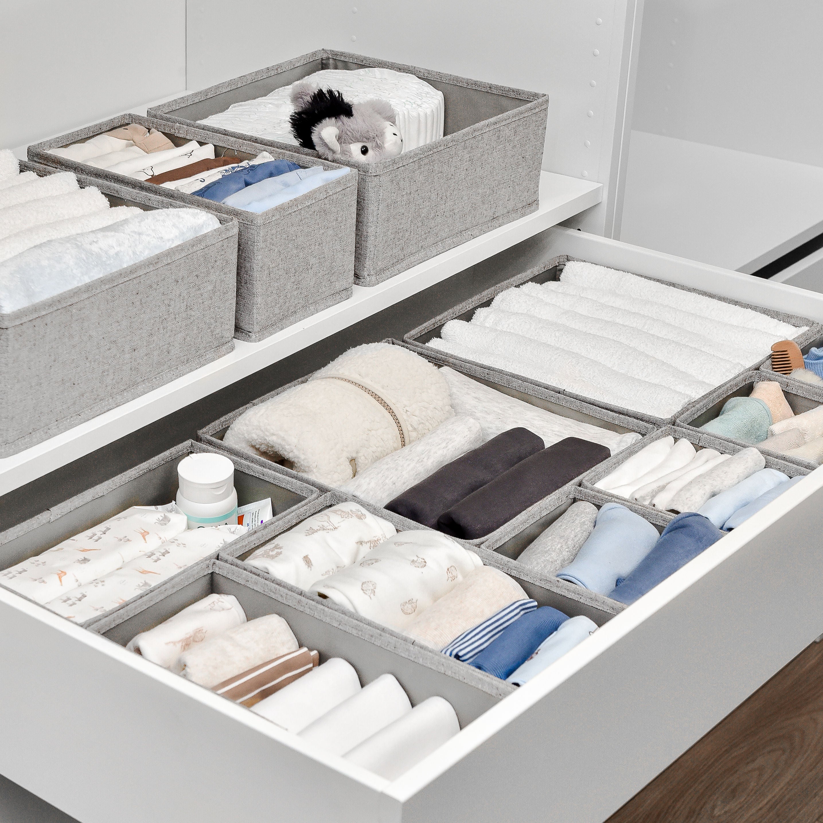12pc Drawer Organiser Set - Pebble Grey