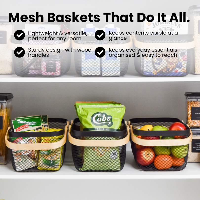 Mesh Storage Basket - Black