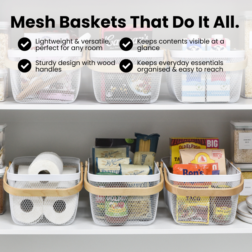 Mesh Storage Basket - White