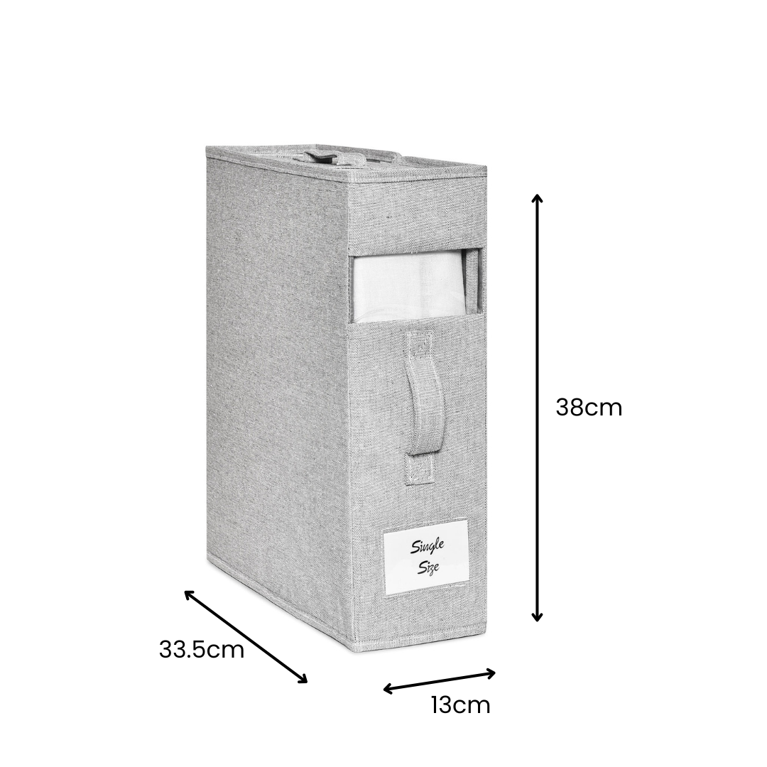 SlimFold Collapsible Linen Storage Box 2 Set - Pebble Grey