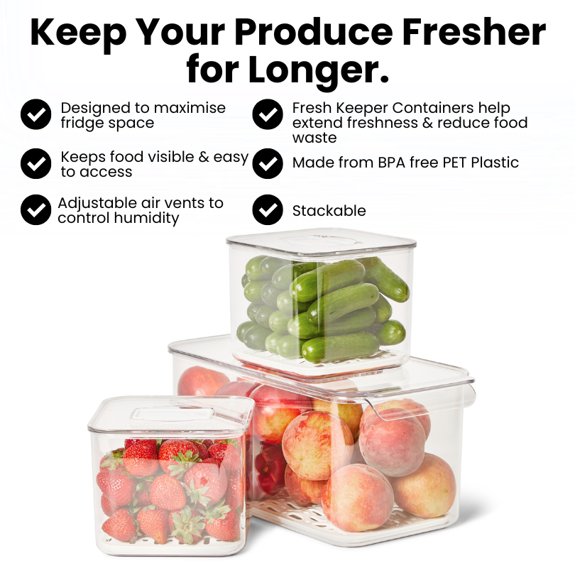 Fresh Keeper Fridge Storage Containers - 3 Set