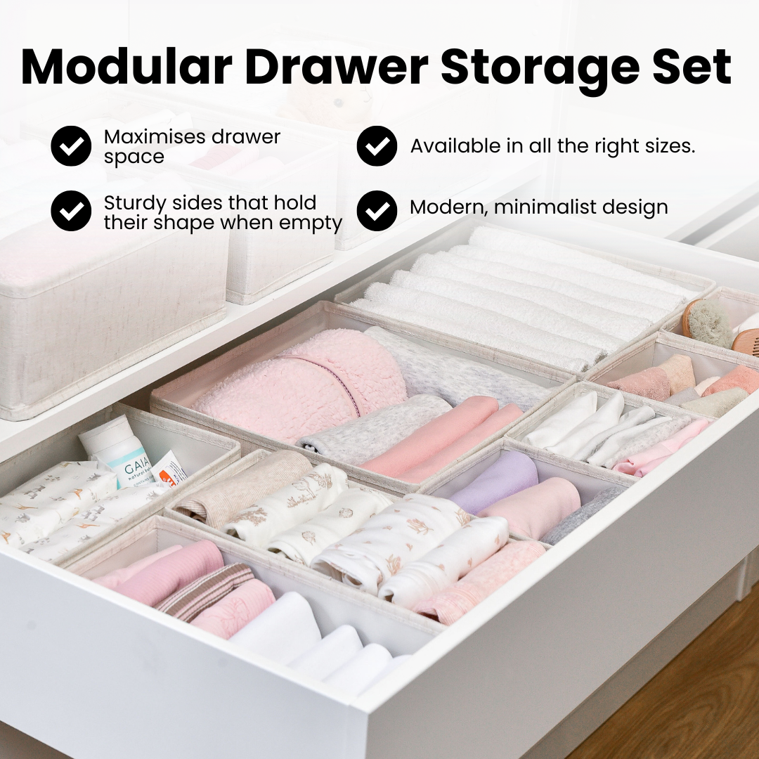 24pc Drawer Organiser Set - Beige