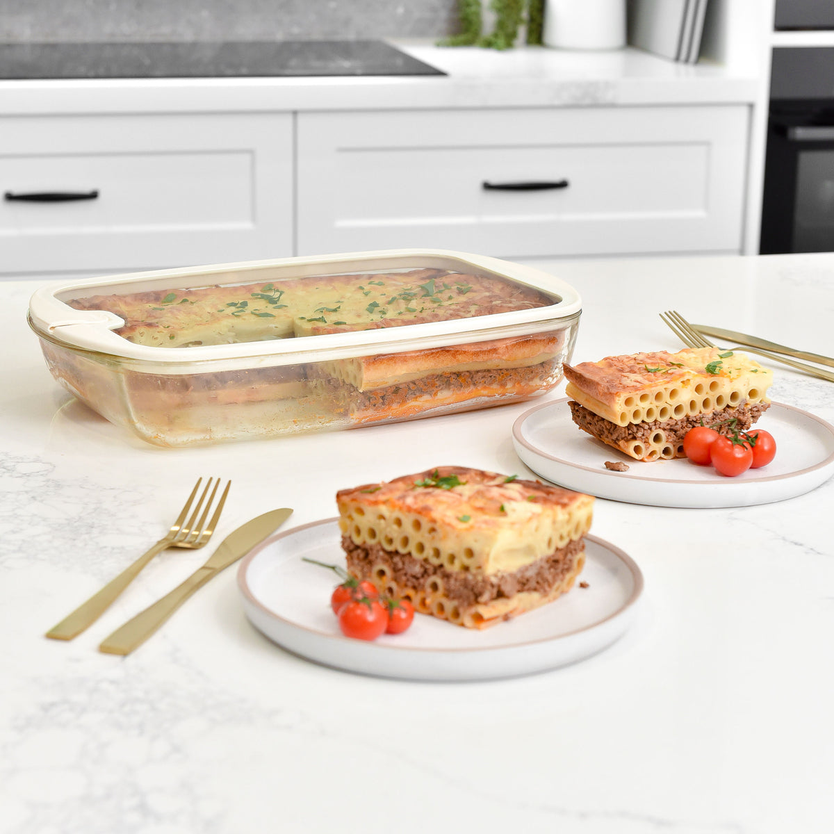 Glass Baking Dish - Large - Cream