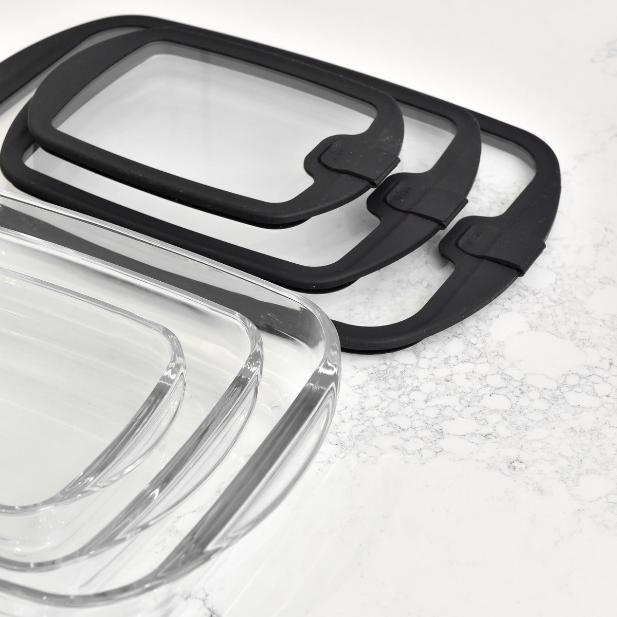 Glass Baking Dish - 3 Set - Black