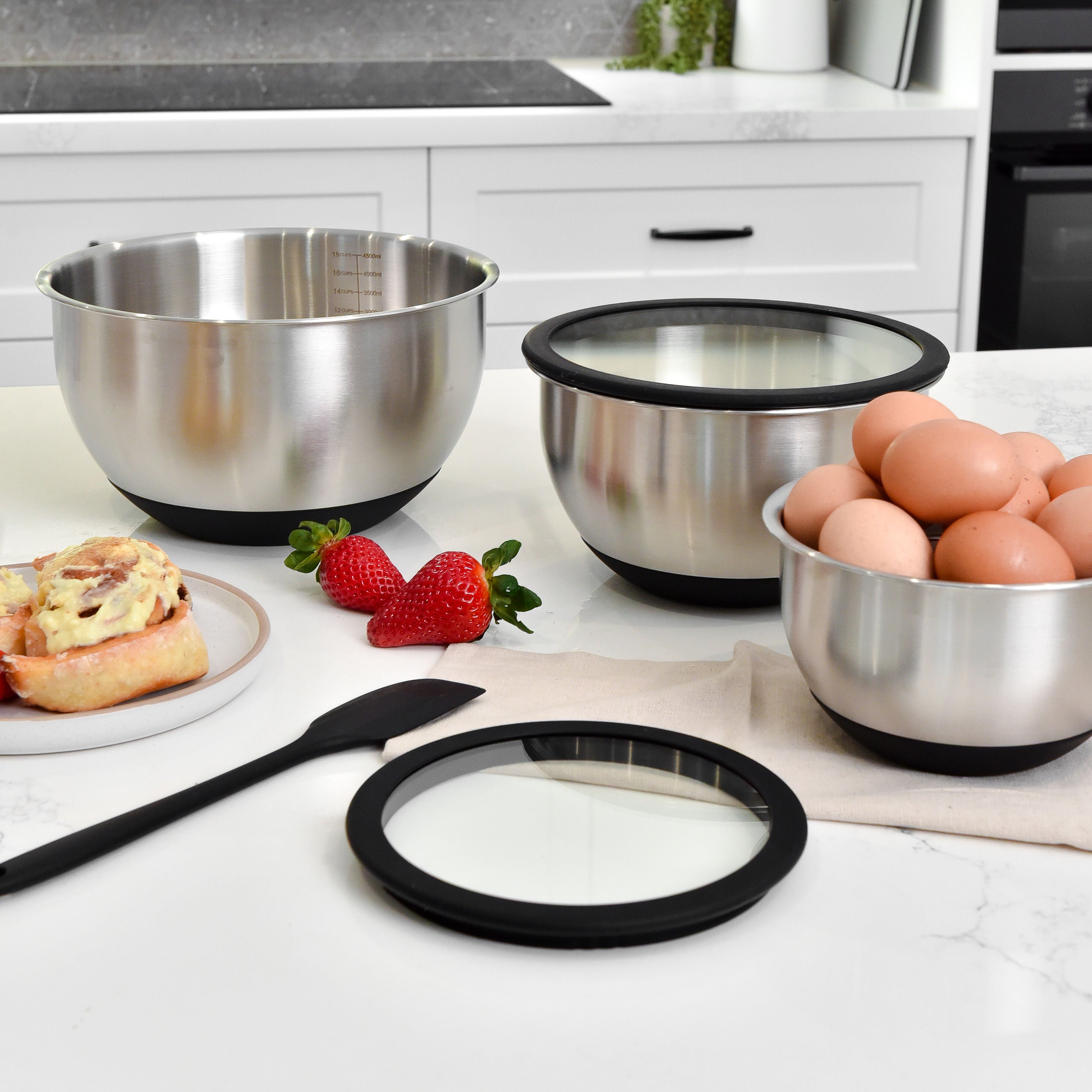 Stainless Steel Mixing Bowl Set - Black
