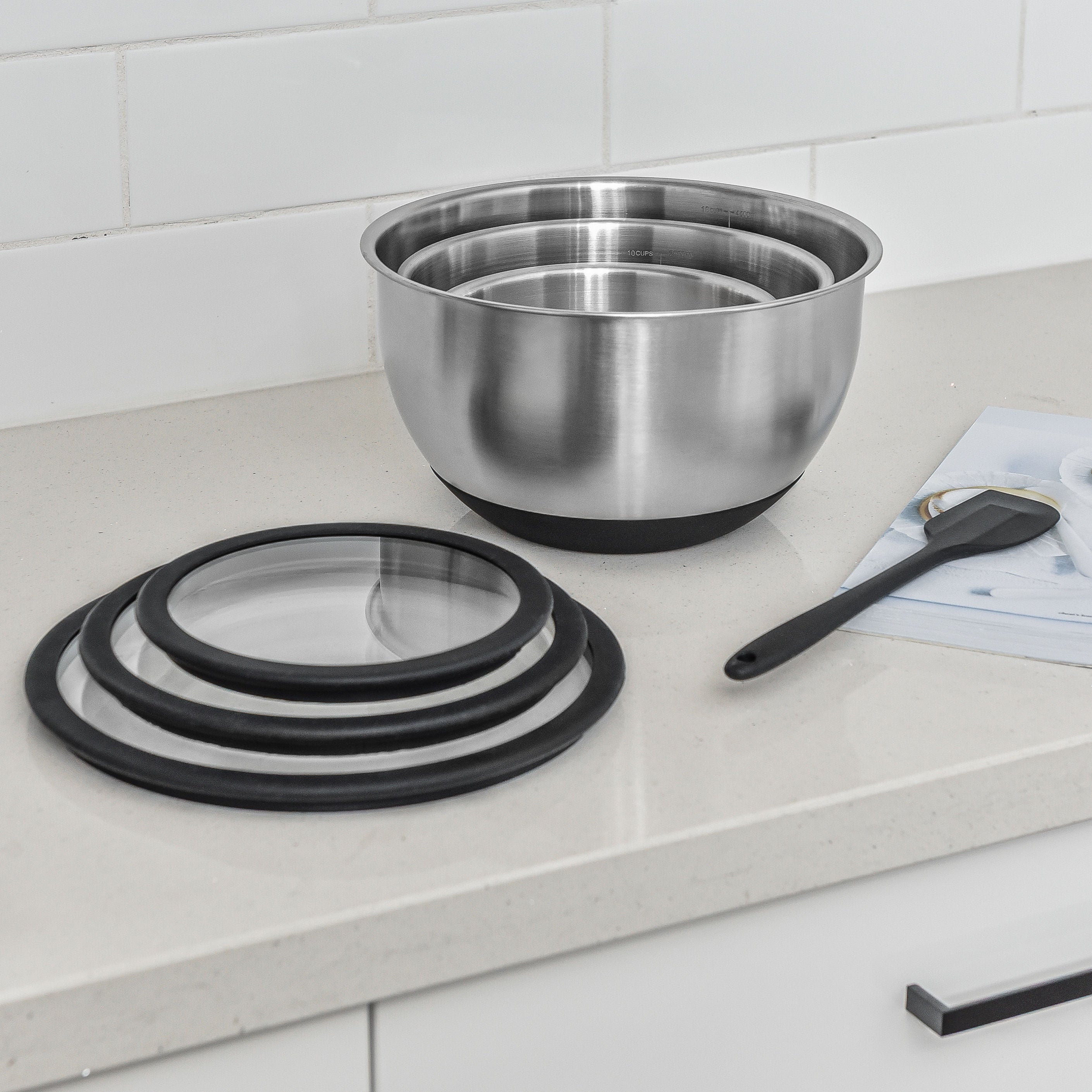 Stainless Steel Mixing Bowl Set - Black