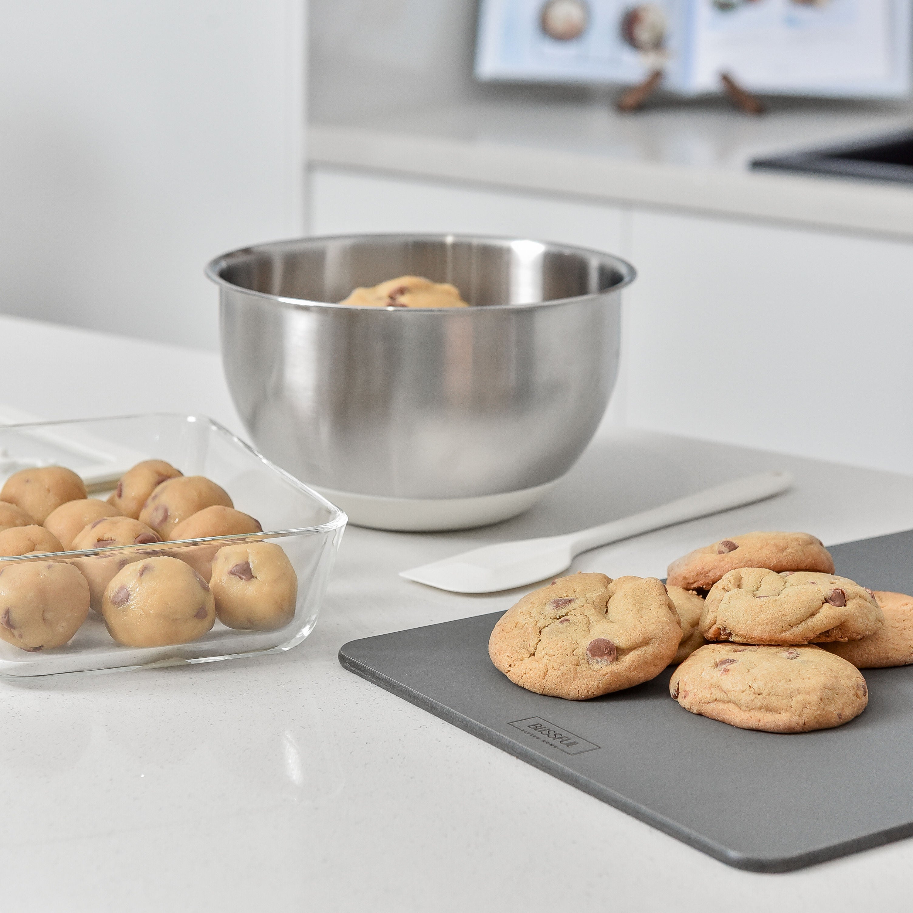 Stainless Steel Mixing Bowl Set - Cream
