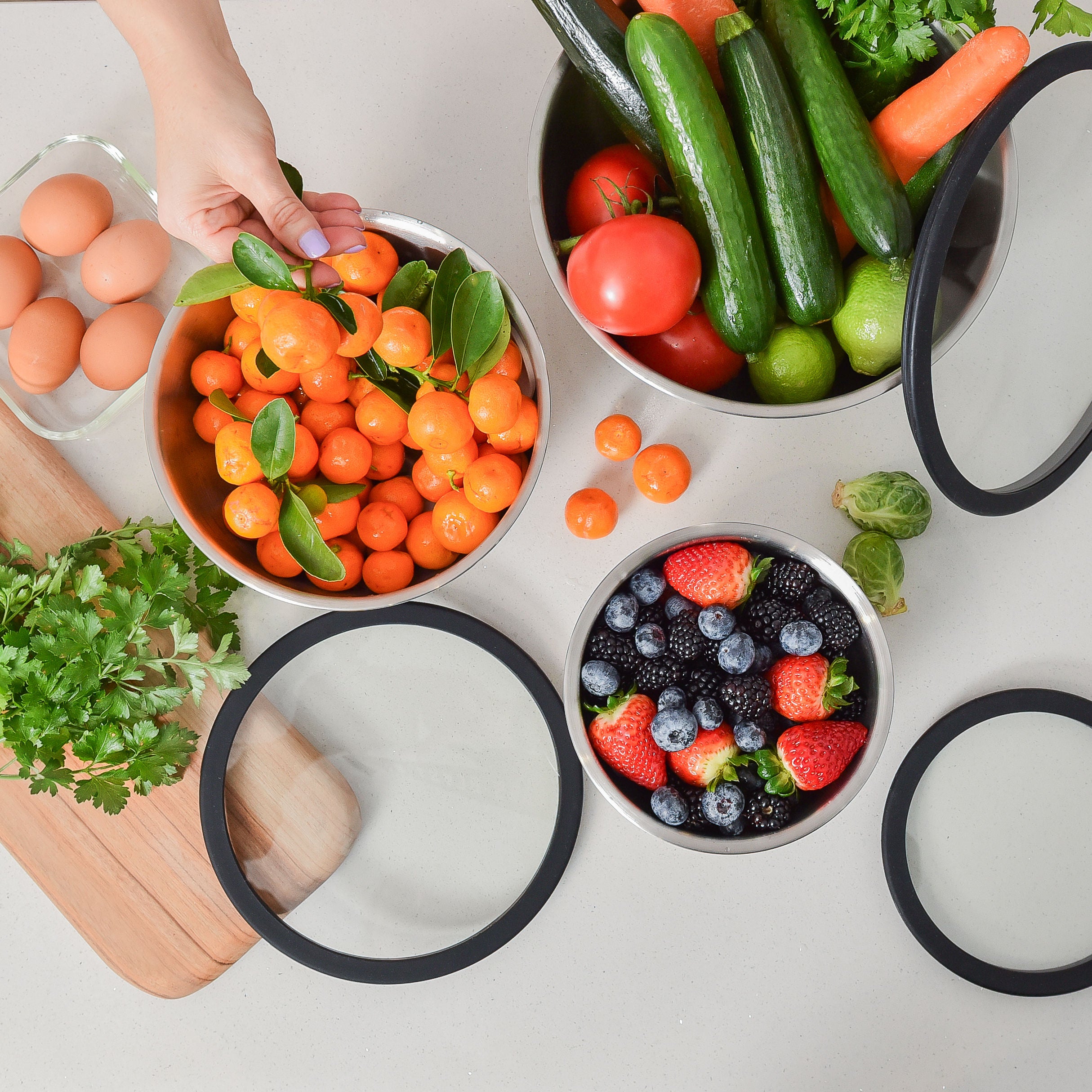 Stainless Steel Mixing Bowl Set - Black