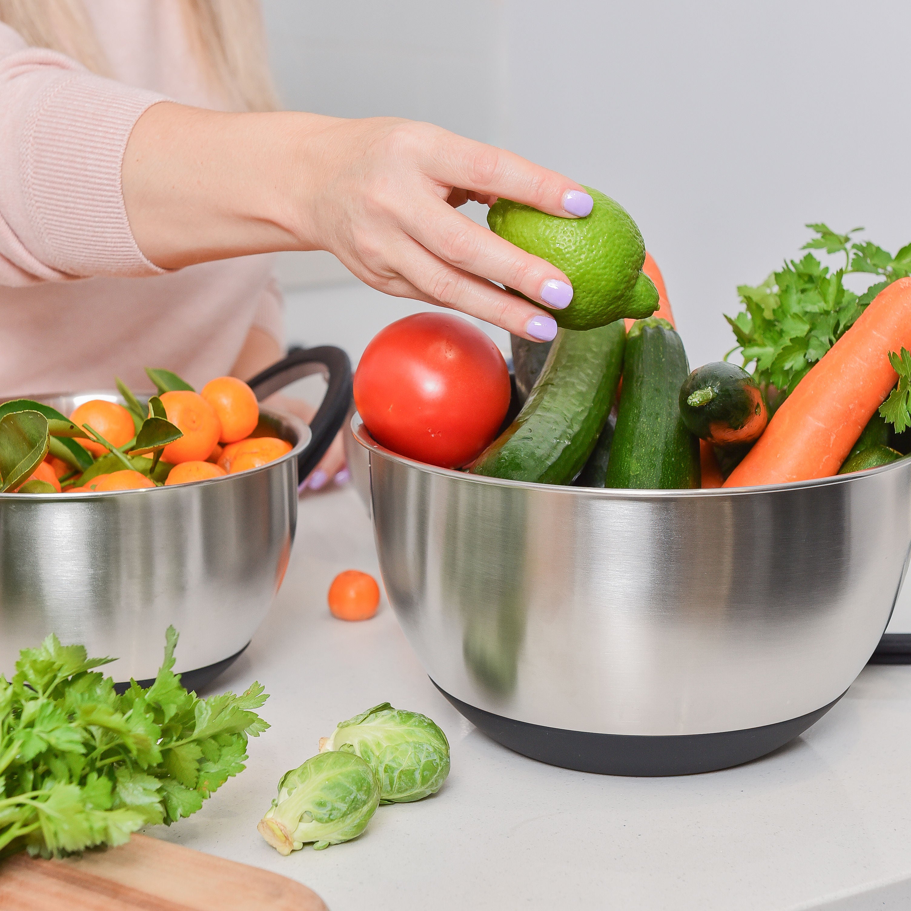 Stainless Steel Mixing Bowl Set - Black