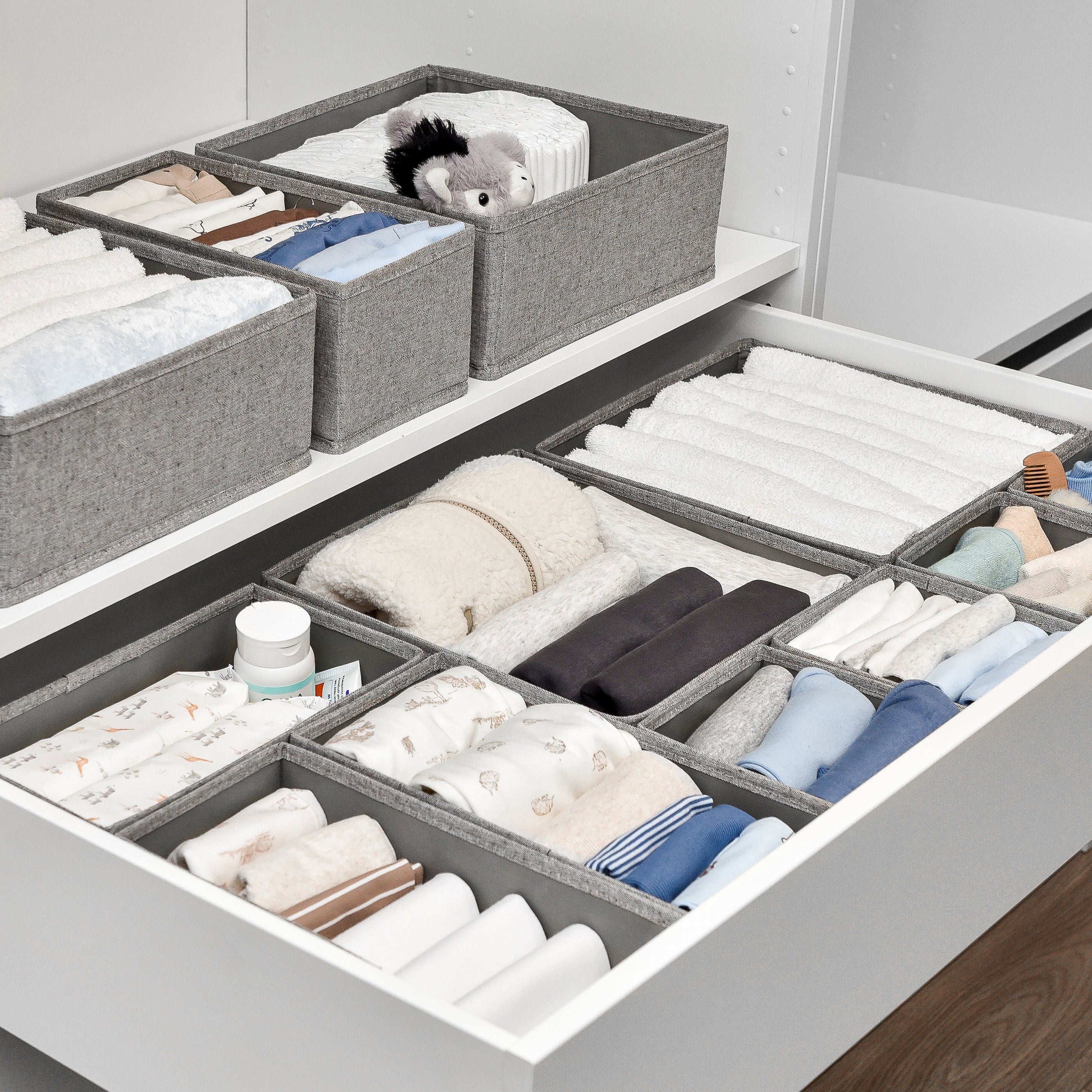 12pc Drawer Organiser Set - Pebble Grey