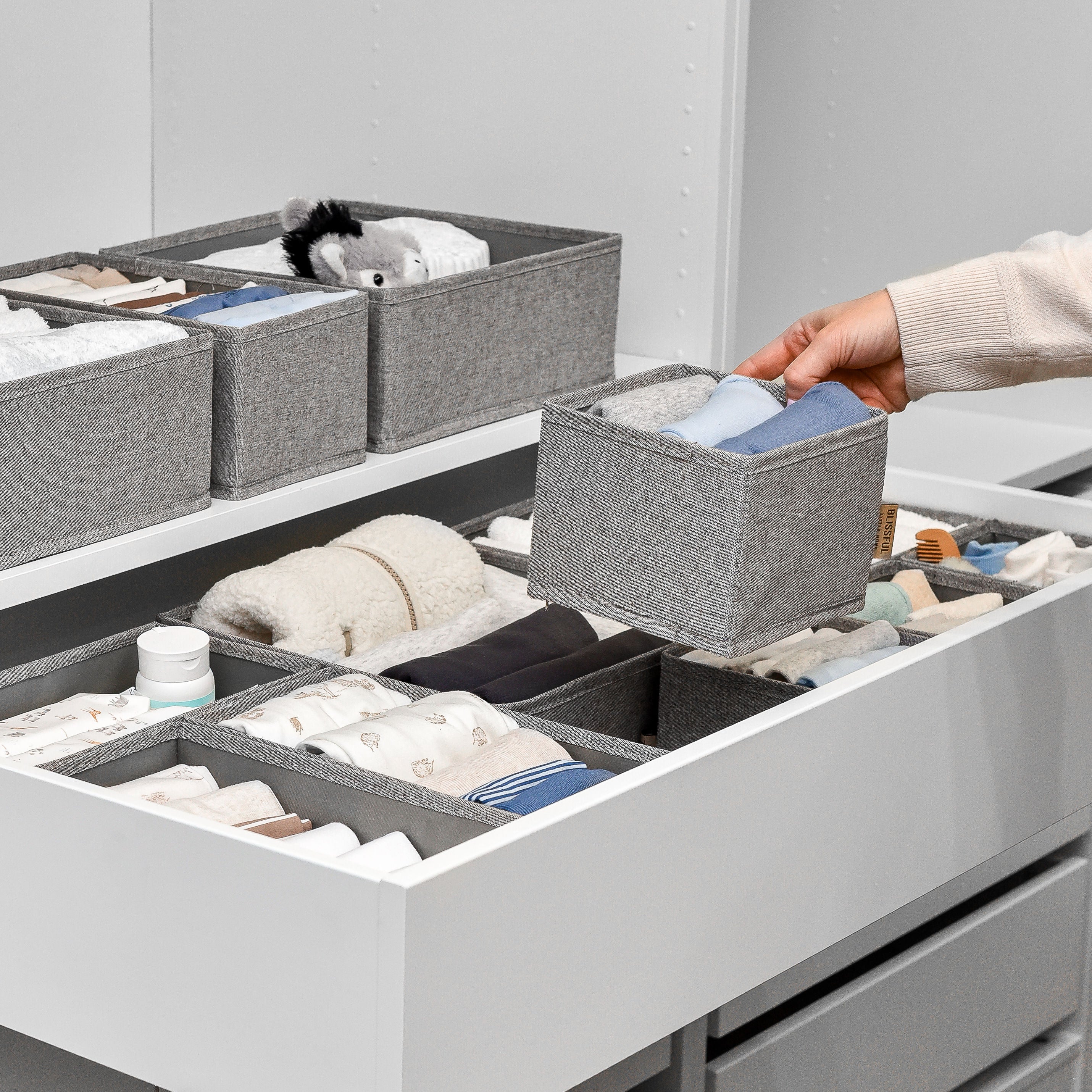 24pc Drawer Organiser Set - Pebble Grey