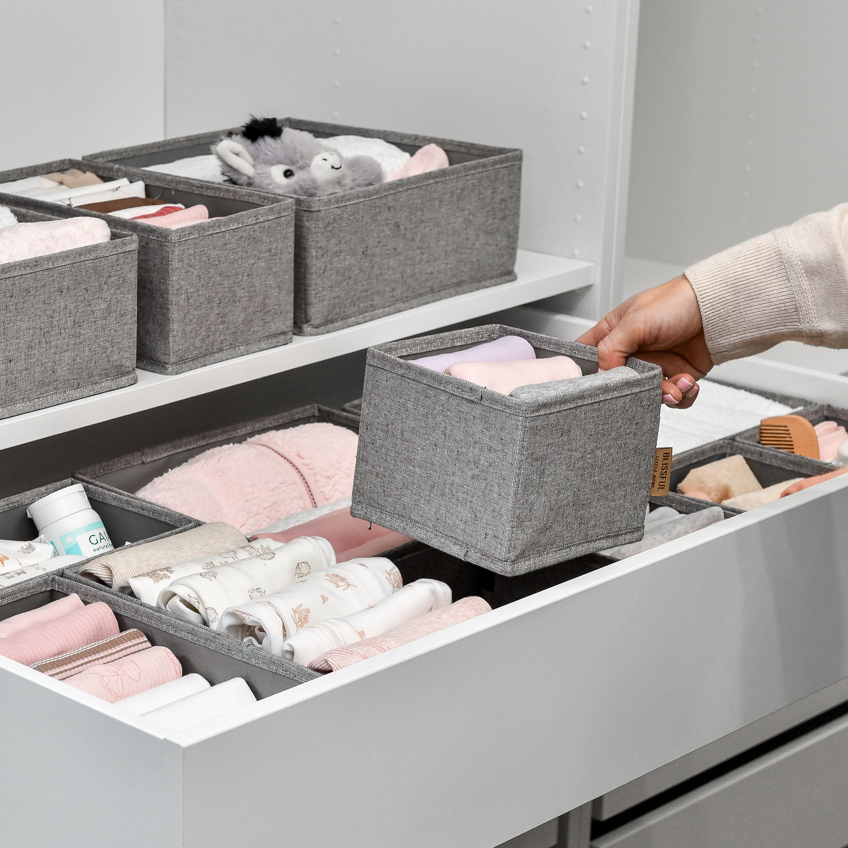 24pc Drawer Organiser Set - Pebble Grey