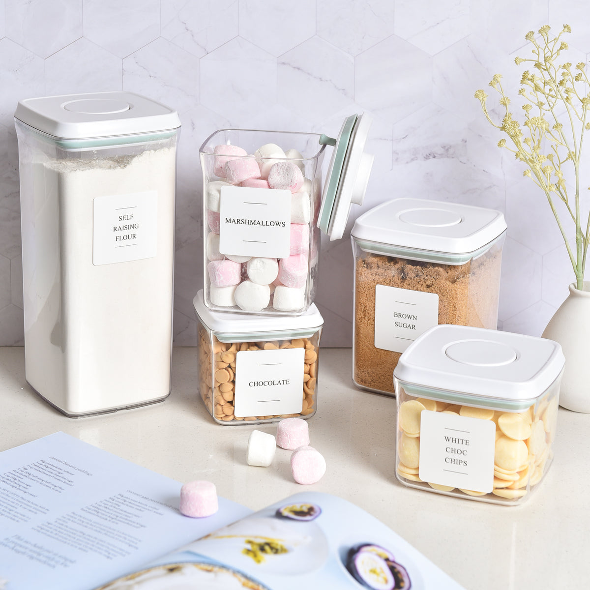 Push Top Pantry Container Set | 5 Pack | Blissful Little Home