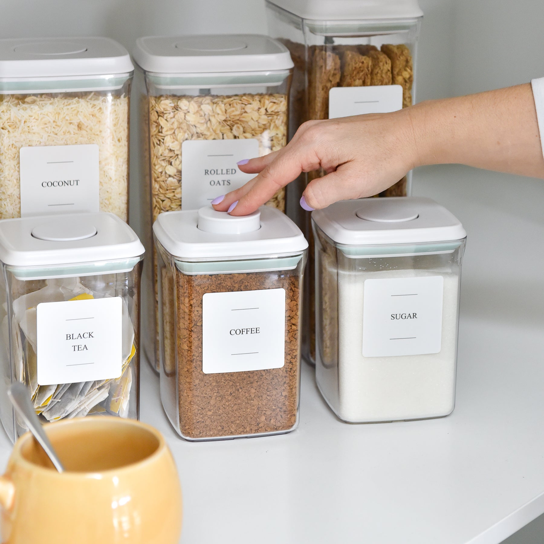 Push Top Pantry Container 15 Set - White Lid