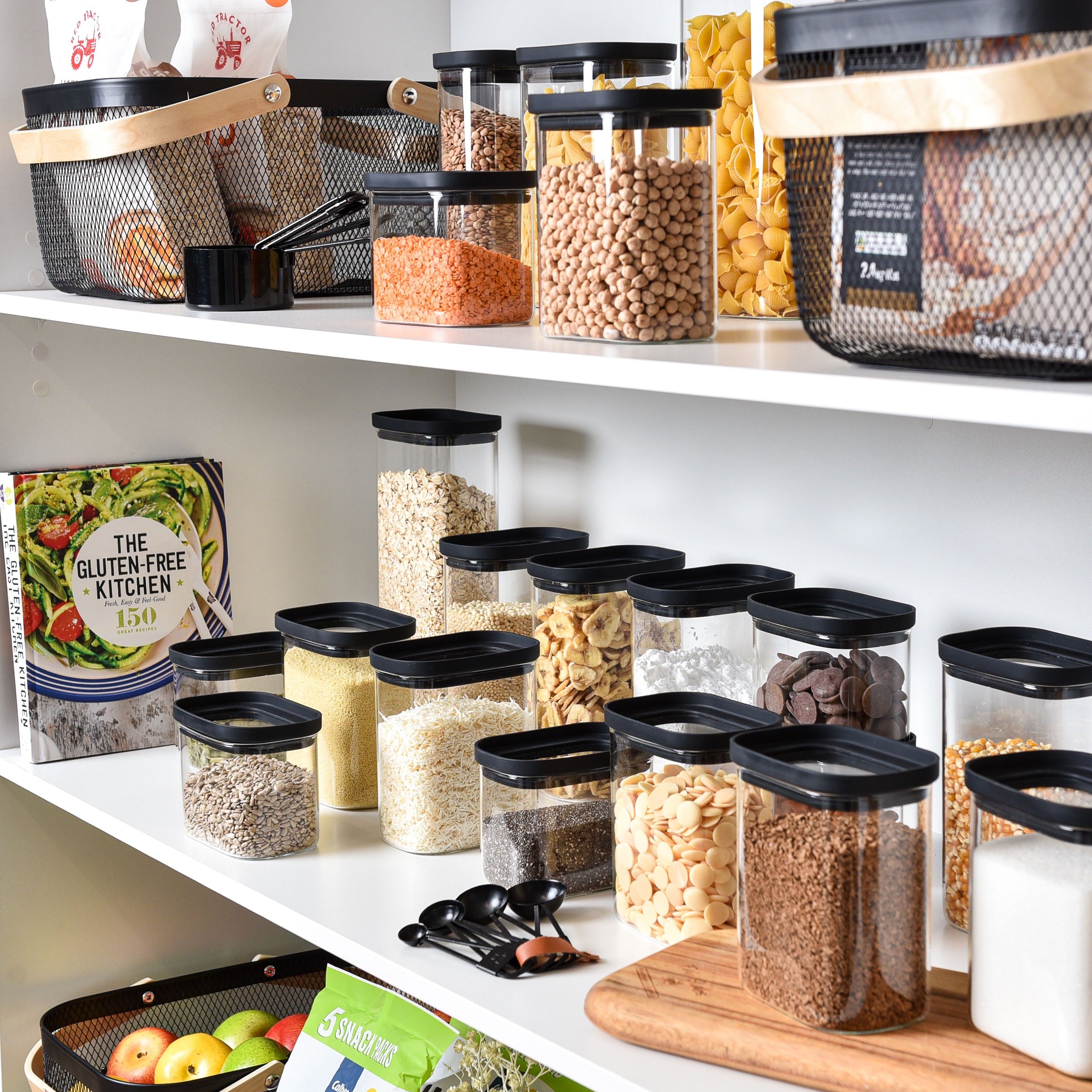 Ultimate Glass Pantry Storage Set - Black - Rectangle