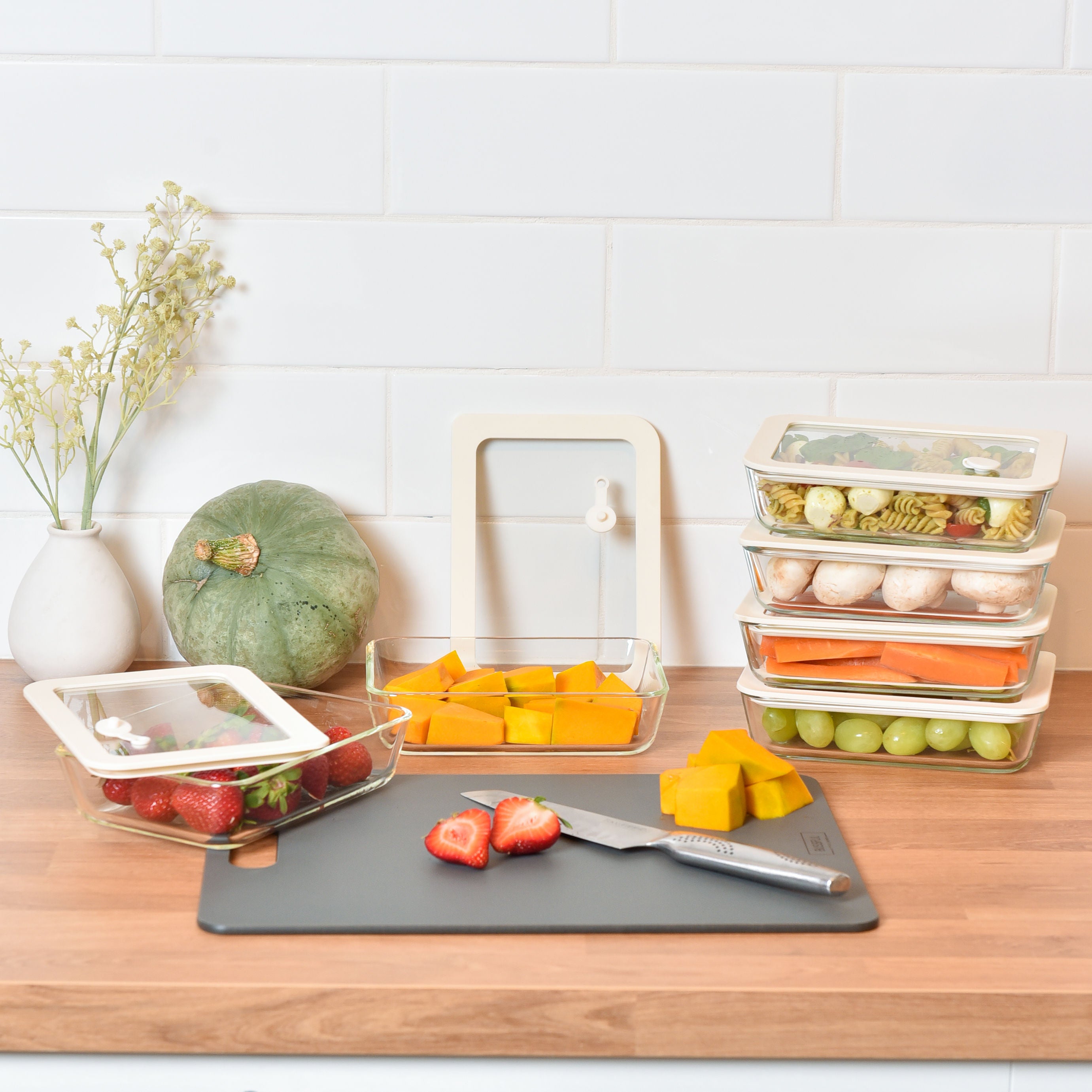 Meal Prep / Chopping Board Bundle - Grey / Cream - Small