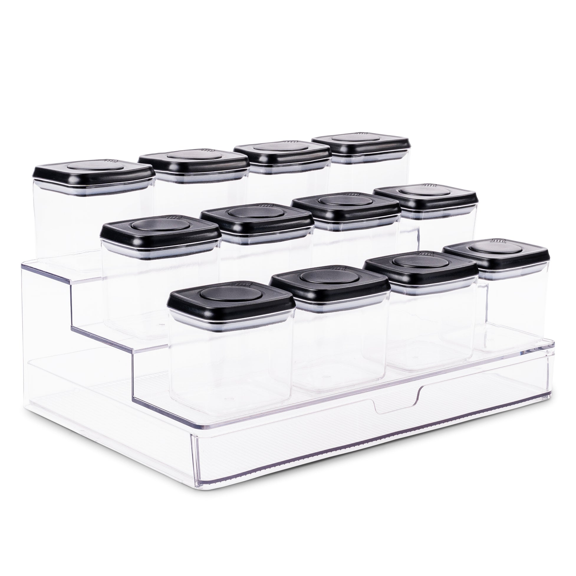 Push Top Spice Container Set - Black Lid