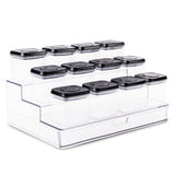 Push Top Spice Container Set Large - Airtight - Black Lid